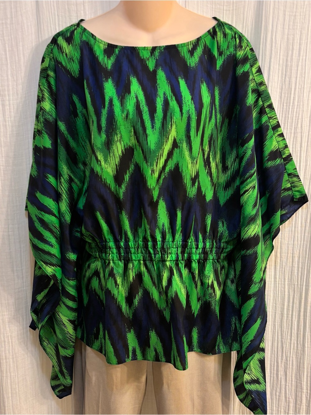 Vintage Michael Kors Flowy Geometric Bat Wing Short Sleeve Blouse S/M